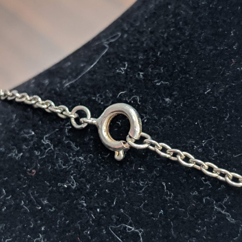 Silver Chain with Gold Roses Necklace - Picture 3 of 6